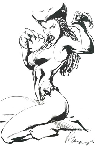 Vixen, pencils and inks by comics artist Buzz