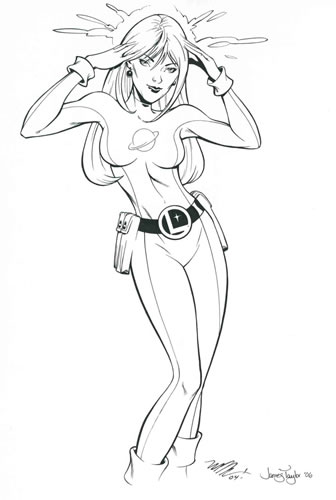Saturn Girl, pencils by Michael Dooney, inks by James Taylor