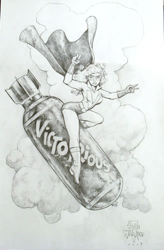 Miss Victory, pencils by comics artist Steve Mannion