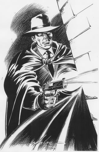 The Crimson Avenger, pencils by Mike Grell, inks by Terry Staats