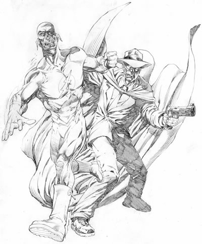 The Flash and the Crimson Avenger, pencils by comics artist Christopher Ivy
