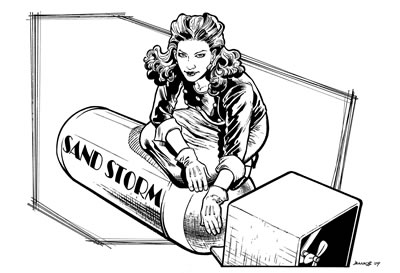 Sand Saref, pencils and inks by comics artist Darryl Banks