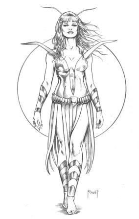 Mantis, pencils by comics artist Mitch Foust