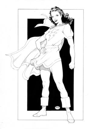 Mary Marvel, pencils and inks by comics artist Michael Bair