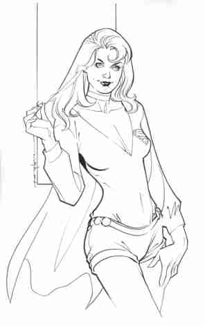 Supergirl, pencils and inks by Brian Stelfreeze