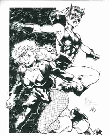 Black Canary and the Black Cat (Golden Age), pencils by Jeffrey Moy, inks by Al Gordon