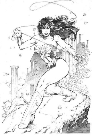 Wonder Woman, pencils by comics artist Diego Bernard Wonder Woman, pencils by comics artist Diego Bernard