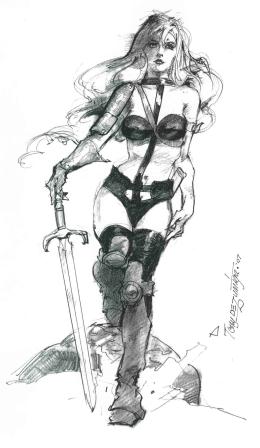 Taarna, pencils by comics artist Tony DeZuniga