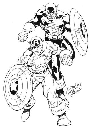 Captain America and the U.S. Agent, pencils by Ron Lim, inks by Bob Almond