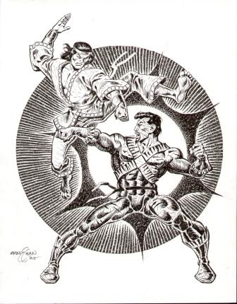 Shang-Chi and the Bronze Tiger, pencils and inks by comics artist Ernie Chan