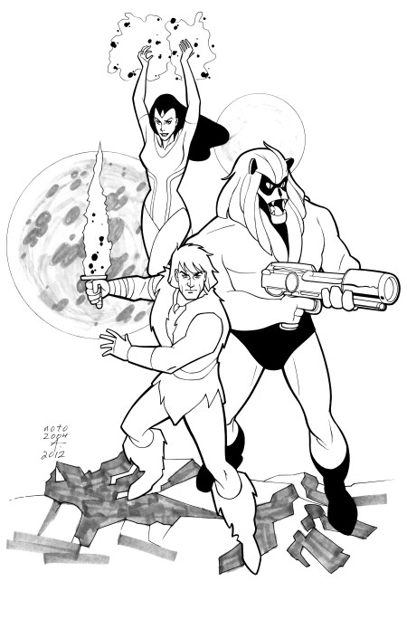 Thundarr the Barbarian, inks by Phil Noto, inks by Bob Almond