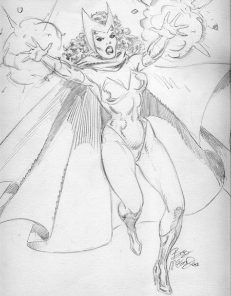 The Scarlet Witch, pencil art by Bob McLeod (1992)