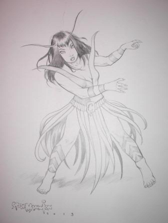 Mantis, pencils by comics artist Steve Mannion