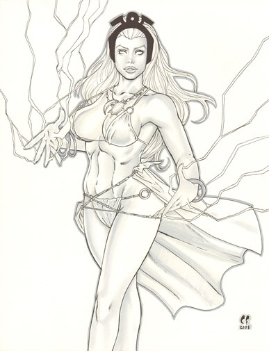 Storm, pencils and inks by comics artist Christopher Foulkes