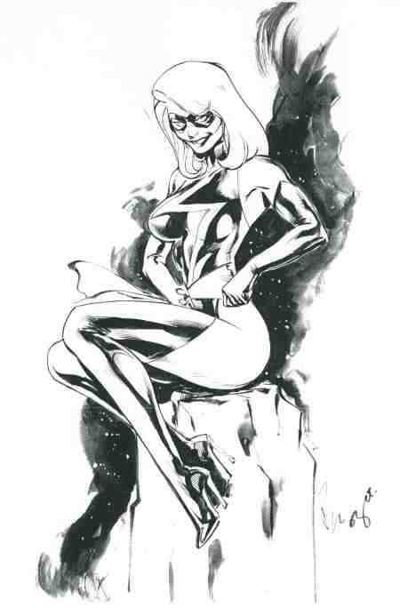 Ms. Marvel, pencils and inks by the comics artist Buzz