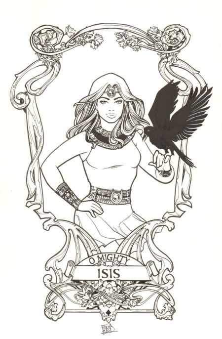 Isis, pencils and inks by comics artist Sanya Anwar