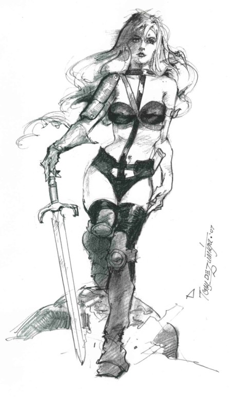 Taarna, pencils by comics artist Tony DeZuniga