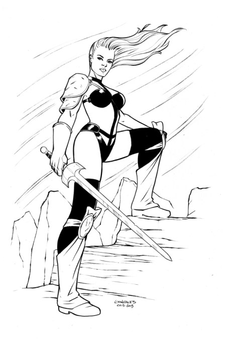 Taarna, pencils and inks by comics artist Gene Gonzales