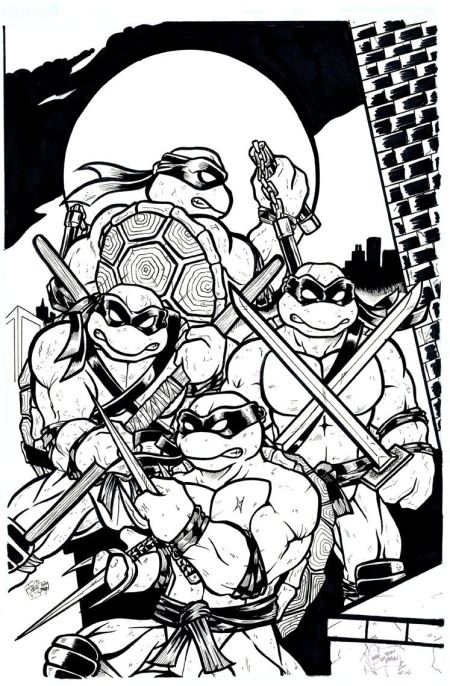 Teenage Mutant Ninja Turtles, pencils and inks by Josh Lyman