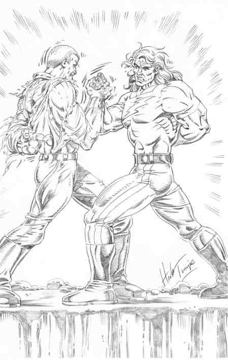 Doc Savage and Doc Samson, pencils by Herb Trimpe