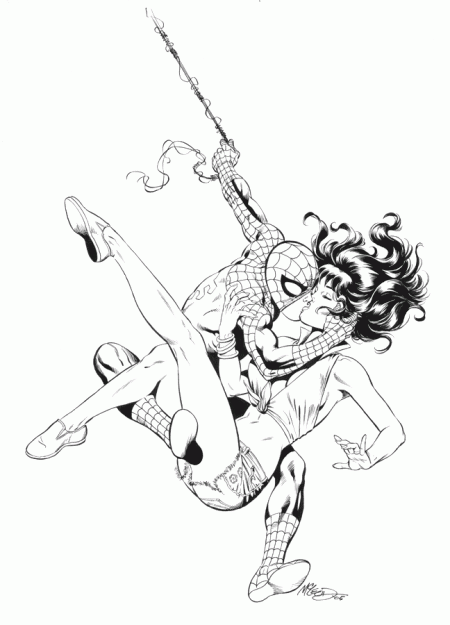 Spider-Man and Mary Jane, pencils and inks by Bob McLeod