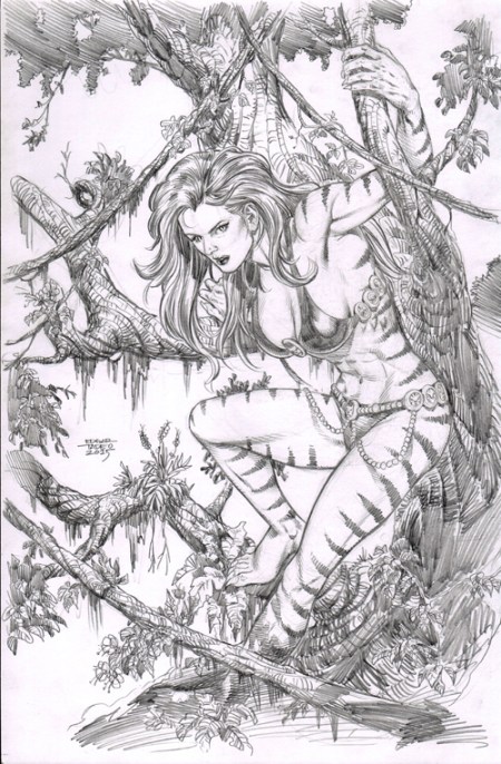 Tigra, pencil art by Edgar Tadeo