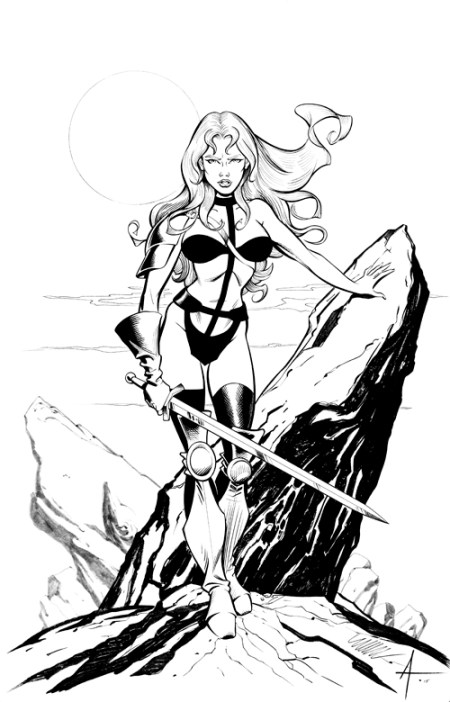 Taarna, pencils by Michael Dooney, inks by Bob Almond