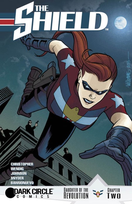 The Shield, issue 2, published cover art by David Williams with color by Kelly Fitzpatrick