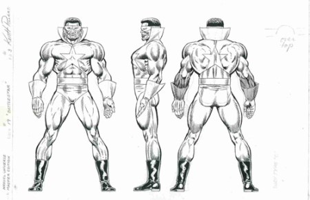 Battlestar model sheet, pencils by Keith Pollard, inks by Joe Rubinstein